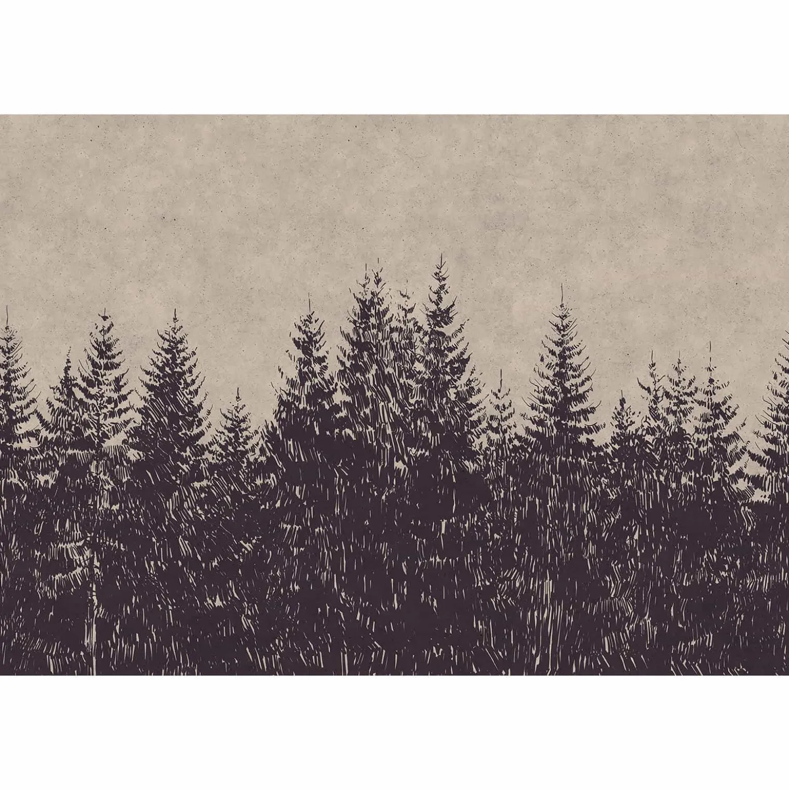 Fototapete Vlies Wald Bäume taupe schwarz Premium