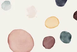 Fototapete Vlies Wasserfarben Kreise bunt creme
