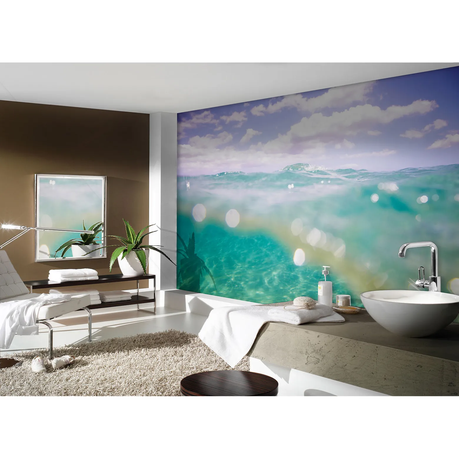 Fototapete Vlies Wasser Wellen Meer blau grün