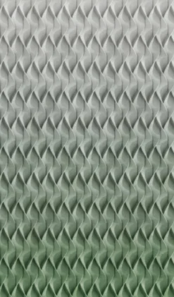 Fototapete Vlies Wellen Grafik 3D-Effekt grau grün 47252