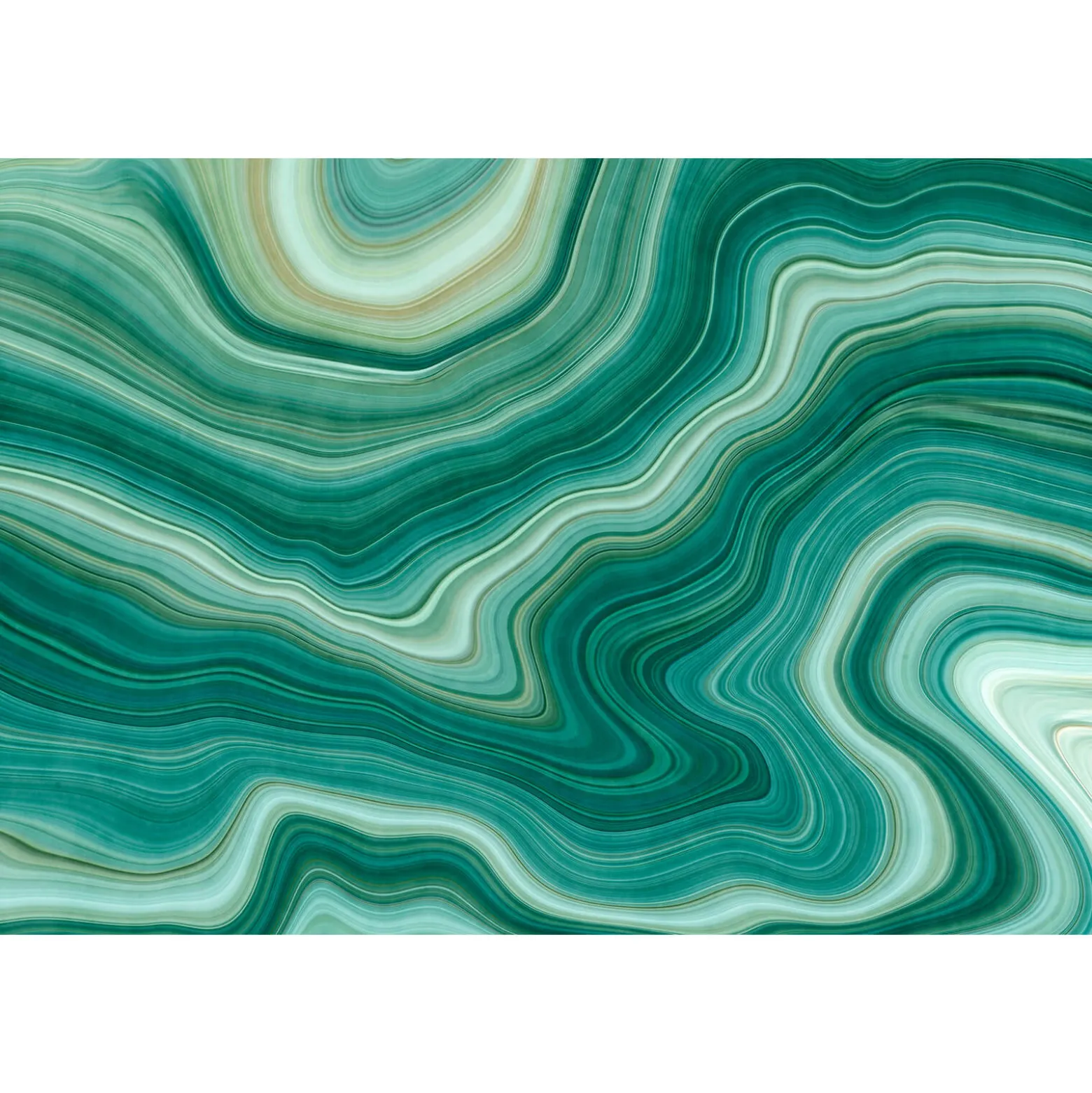 Fototapete Vlies Wellen Linien türkis grün Premium