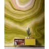 Fototapete Vlies Wellen Linien gelb grün weiß Premium