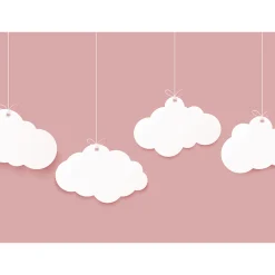 Fototapete Vlies Wolken Mobile Kinder rosa weiß