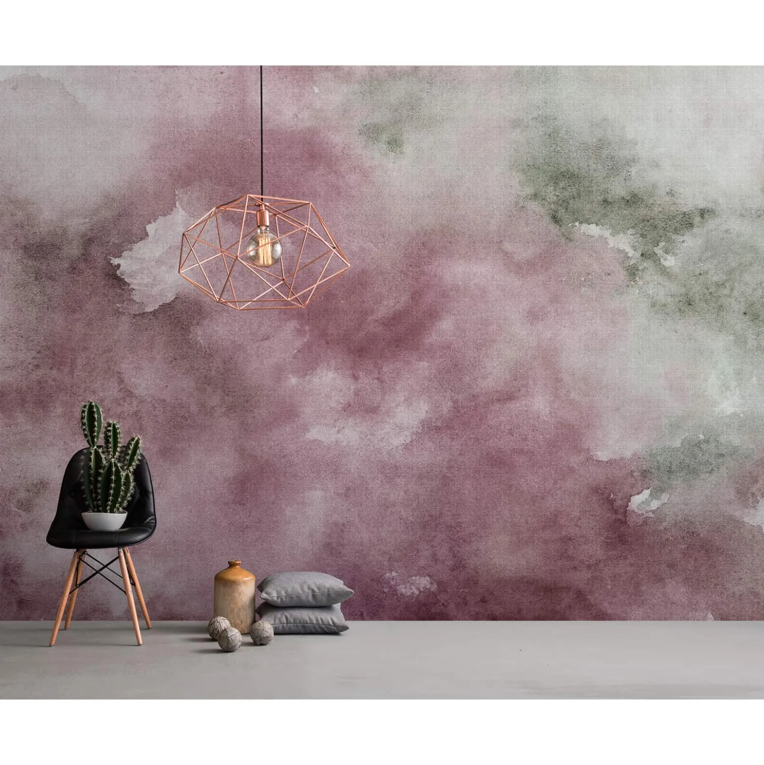 Fototapete Vlies Wolken Wasserfarben rosa Premium
