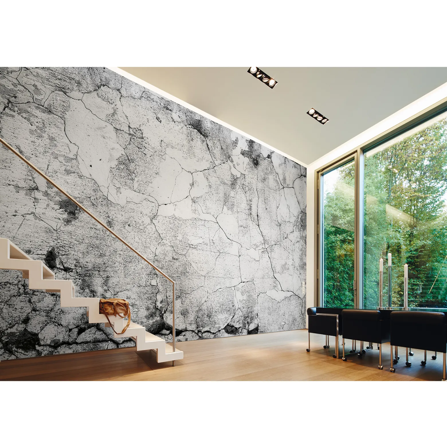 Fototapete Vlies Zement Risse Wand grau Designwalls