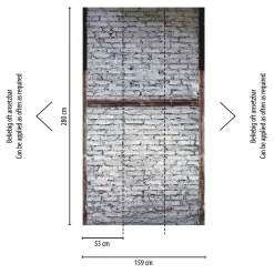 Fototapete Vlies Ziegelsteine Mauer grau weiß 38351-1