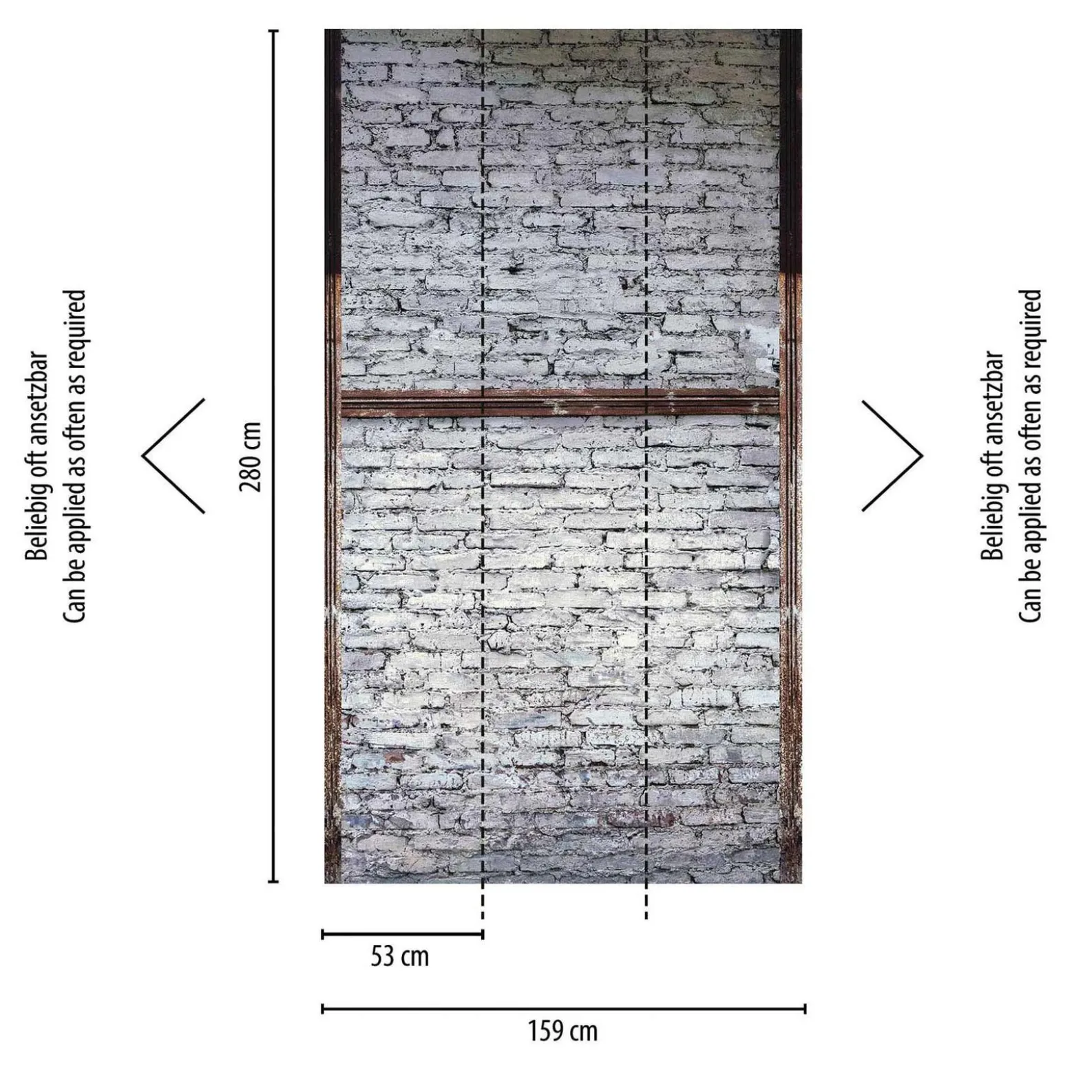 Fototapete Vlies Ziegelsteine Mauer grau weiß 38351-1