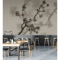 Fototapete Vlies Zweige Pixel taupe braun Premium