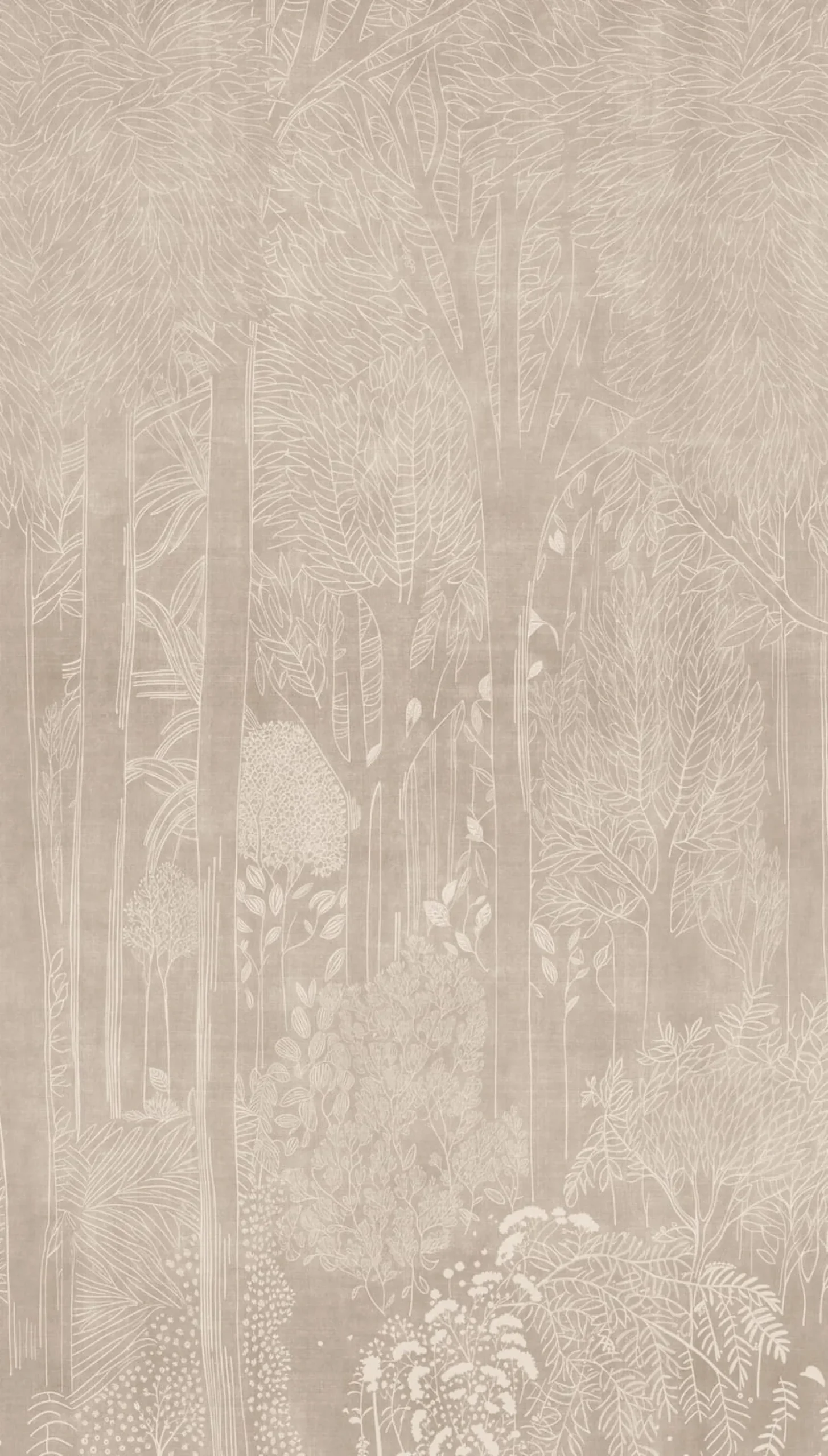 Fototapete Wald Bäume Floral Beige Creme 79216-1