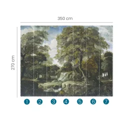 Fototapete Wald Bäume Natur Grün Braun 2506V-11
