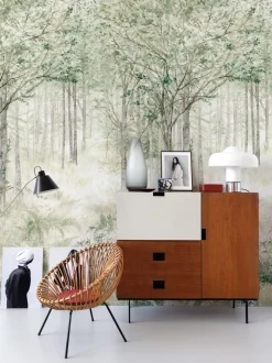 Fototapete Wald Natur Grün Beige Braun ML2801