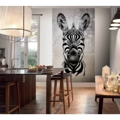 Fototapete Zebra Exotisch Grau Schwarz 2516N-81