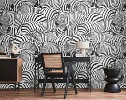 Fototapete Zebra Exotisch Schwarz Weiß 39873-1