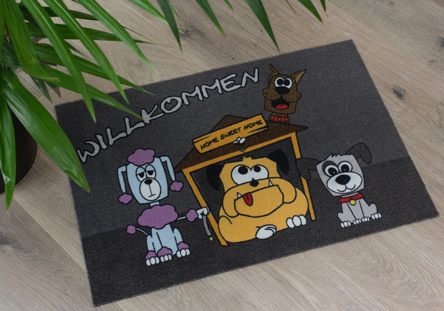 Fußmatte Türmatte Hunde Tiere Willkommen 50x70cm