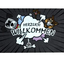Fußmatte Türmatte Hund Katze Tier Comic 50x70cm