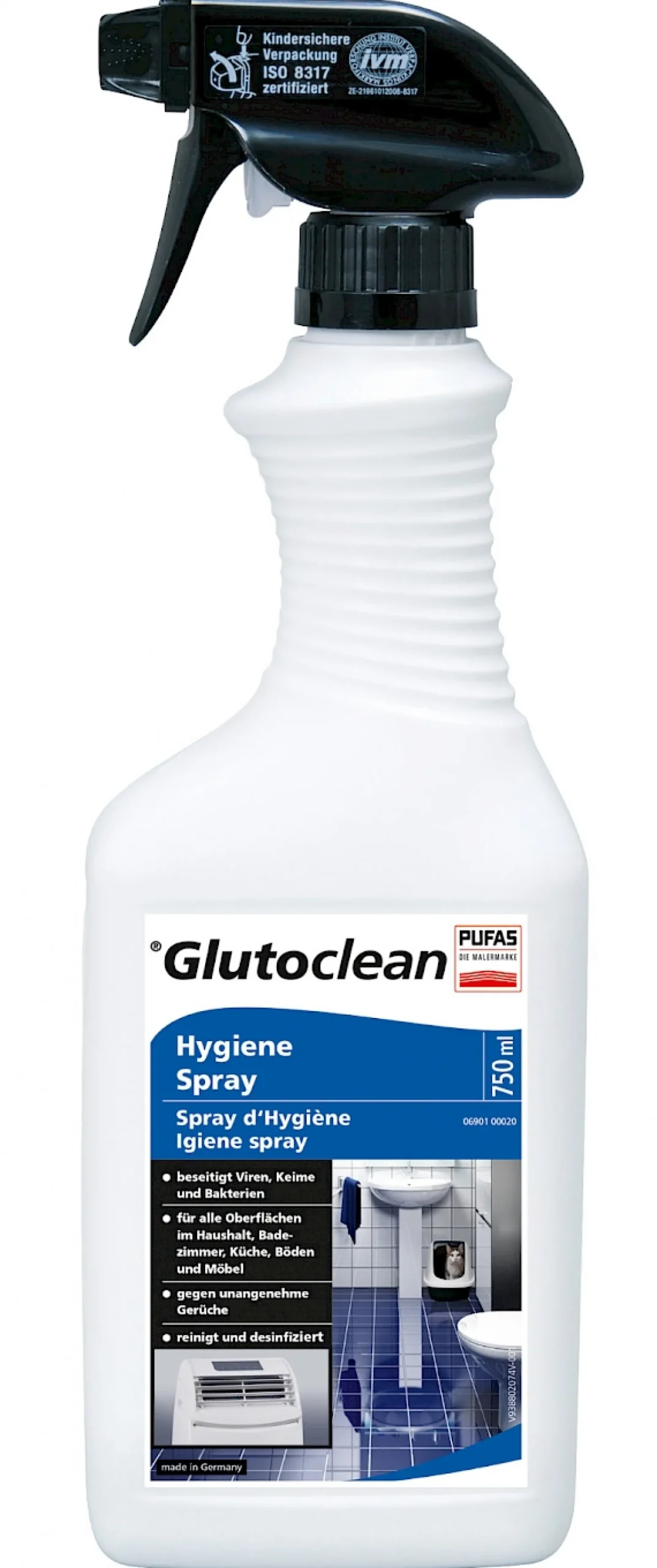 Glutoclean Hygiene Spray 750 ml und Nachfüllpack 1l