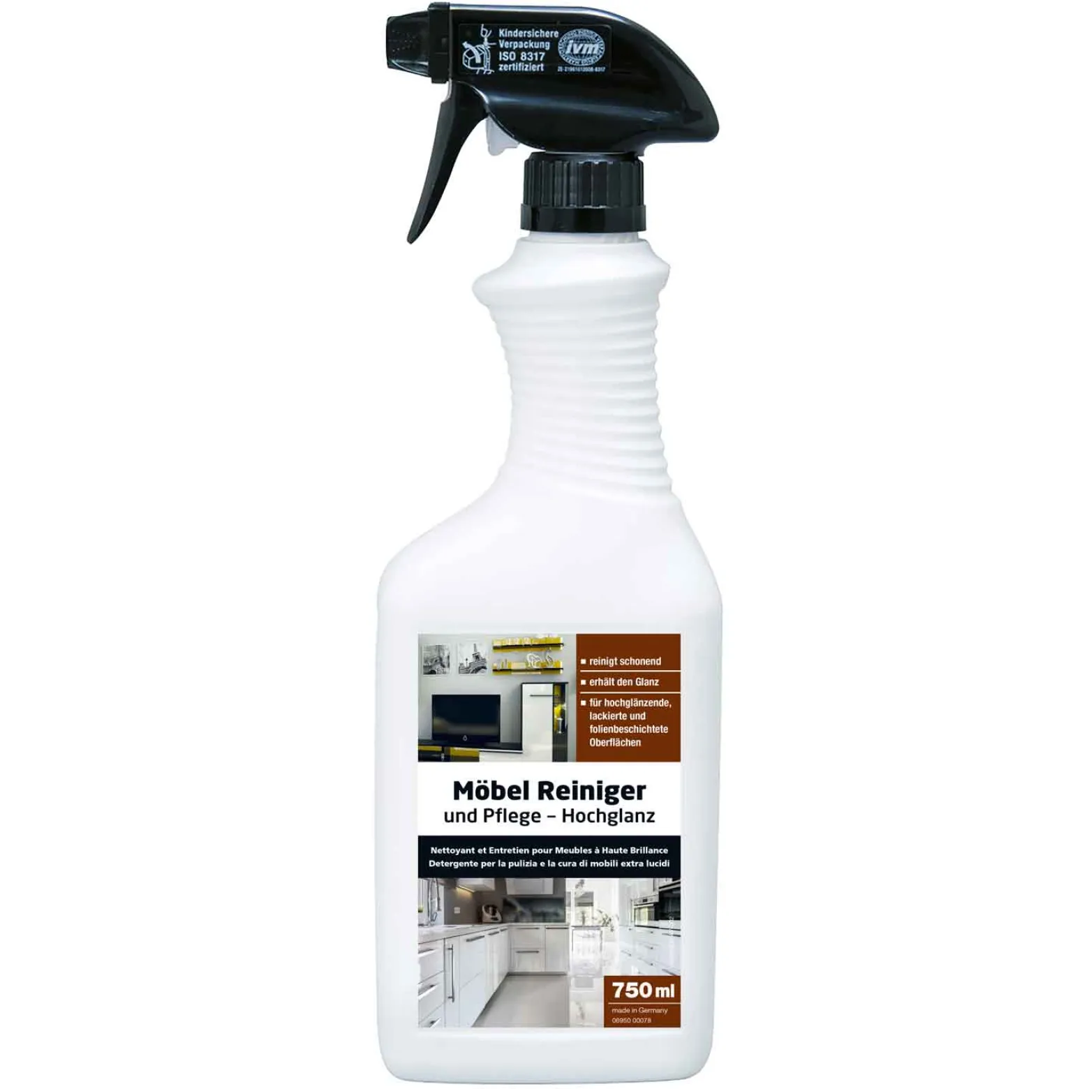 Glutoclean Möbel Reiniger + Pflege Hochglanz 750 ml