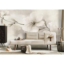 Guido Maria Kretschmer Fototapete Blumen Creme Grau