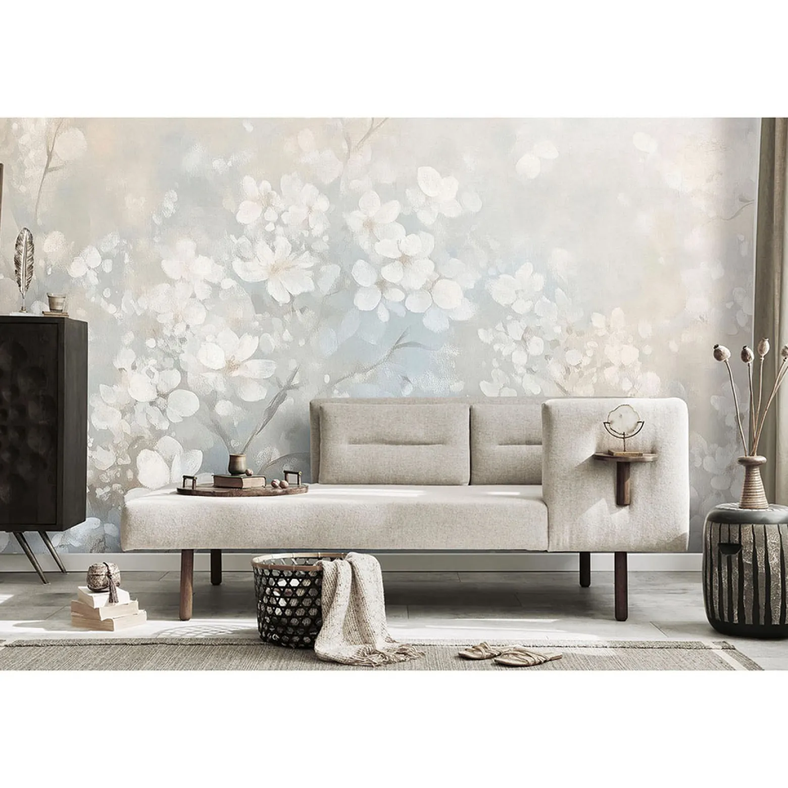 Guido Maria Kretschmer Fototapete Blumen Beige Blau