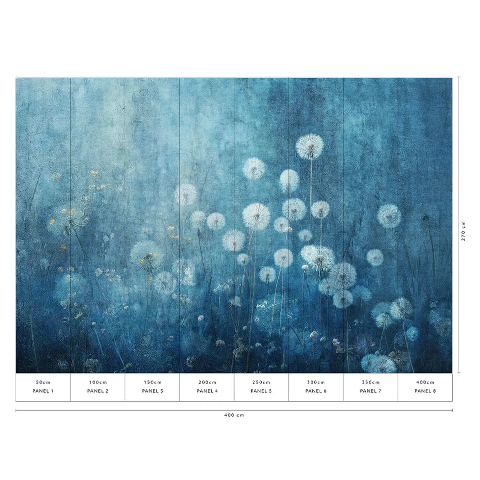 Guido Maria Kretschmer Fototapete Blumen Blau Weiß