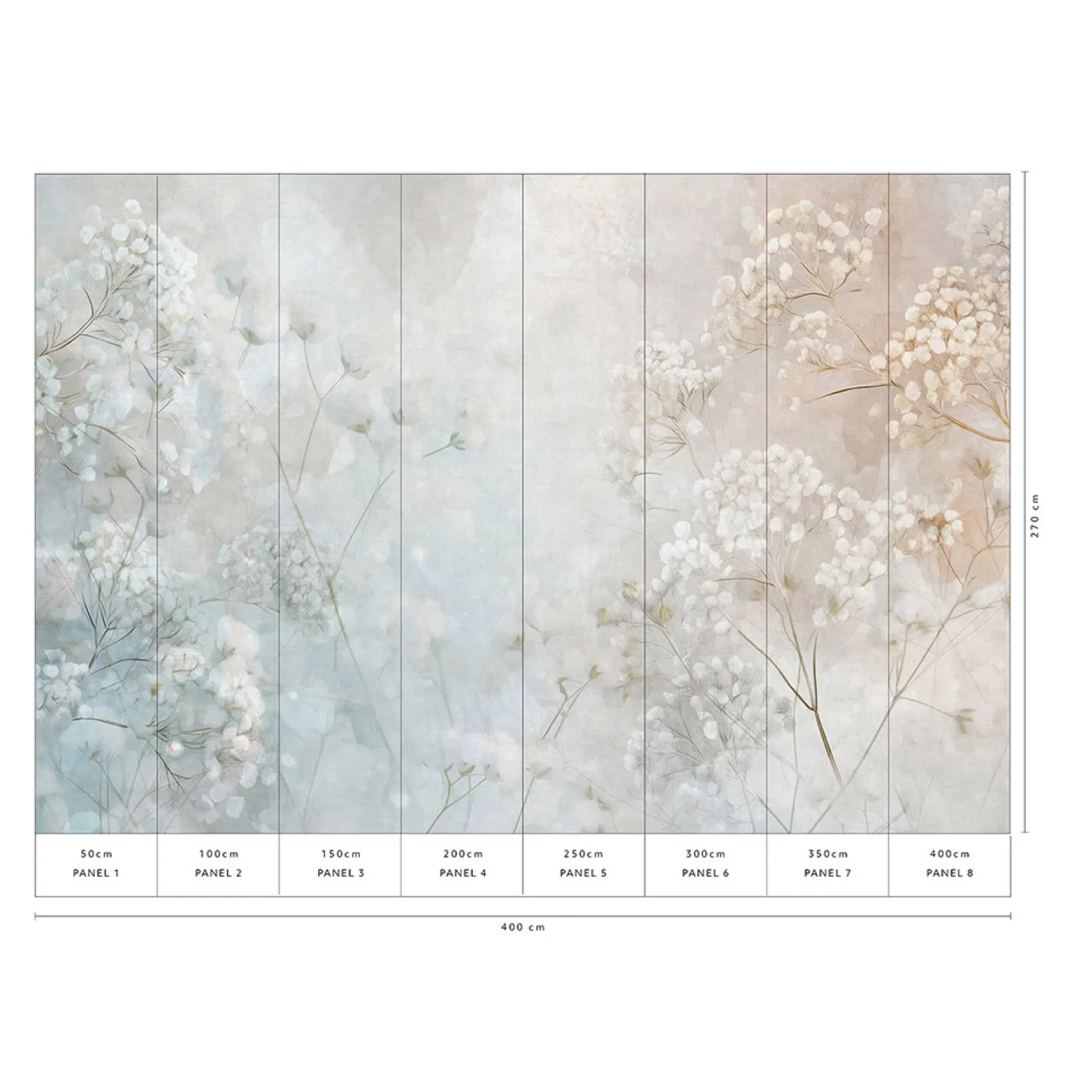 Guido Maria Kretschmer Fototapete Blumen Blau Beige
