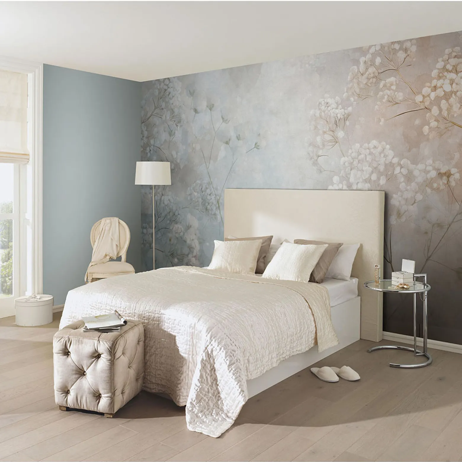 Guido Maria Kretschmer Fototapete Blumen Blau Beige