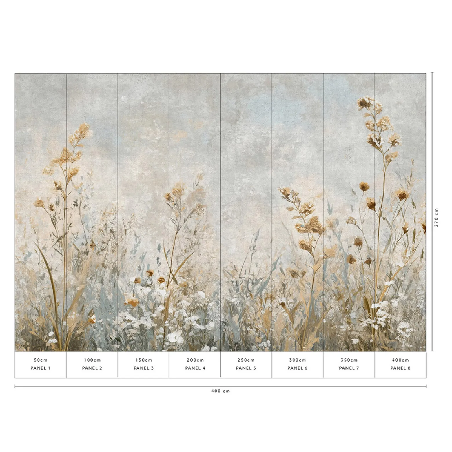 Guido Maria Kretschmer Fototapete Wildblumen Blau Grau