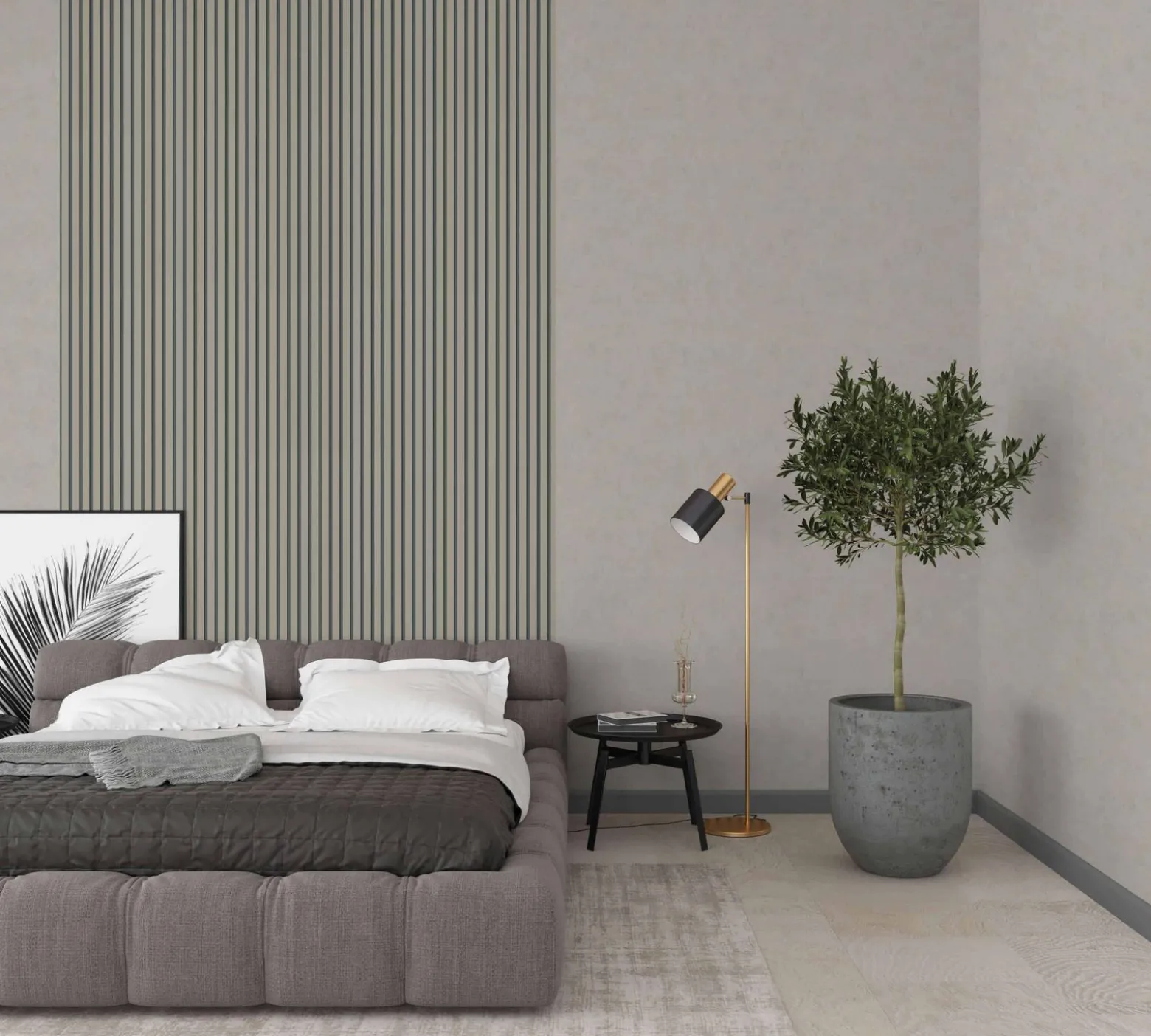 GZSZ Vliestapete Akustik Paneele Beige Anthrazit 34829
