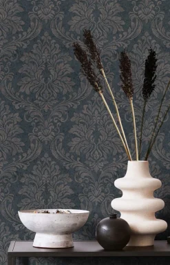 GZSZ Vliestapete Barock Schwarz Bronze Metallic 34814