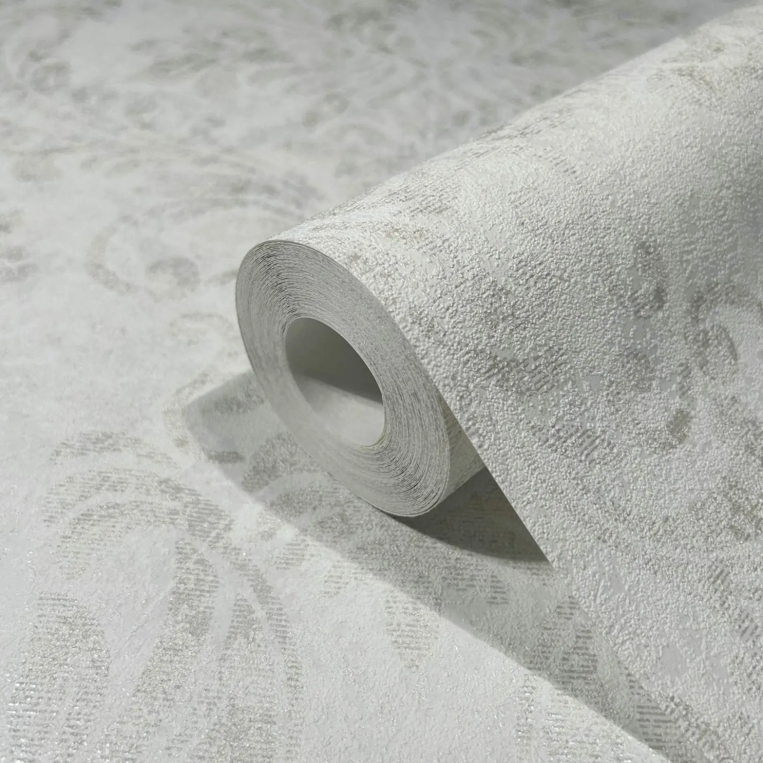 GZSZ Vliestapete Barock Shabby Weiß Beige Metallic 34811