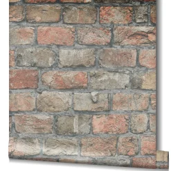 GZSZ Vliestapete 3D-Optik Backstein Orange Grau 34834
