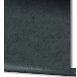 GZSZ Vliestapete Putz Optik Uni Schwarz Glitzer 34827