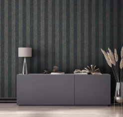 GZSZ Vliestapete Streifen Schwarz Bronze Metallic 34821