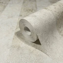 GZSZ Vliestapete Streifen Shabby Beige Gold Metallic 34820