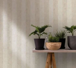 GZSZ Vliestapete Streifen Shabby Beige Gold Metallic 34820