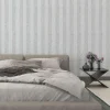 GZSZ Vliestapete Streifen Shabby Hellgrau Metallic 34819