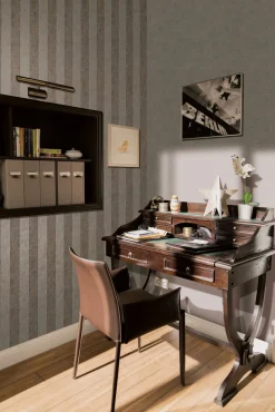 GZSZ Vliestapete Streifen Shabby Braun Metallic 34822