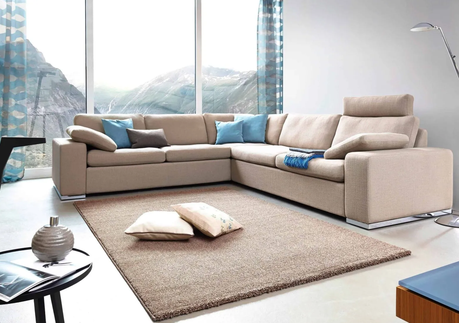 Hochflor Teppich einfarbig braun pflegeleicht Astra Samoa