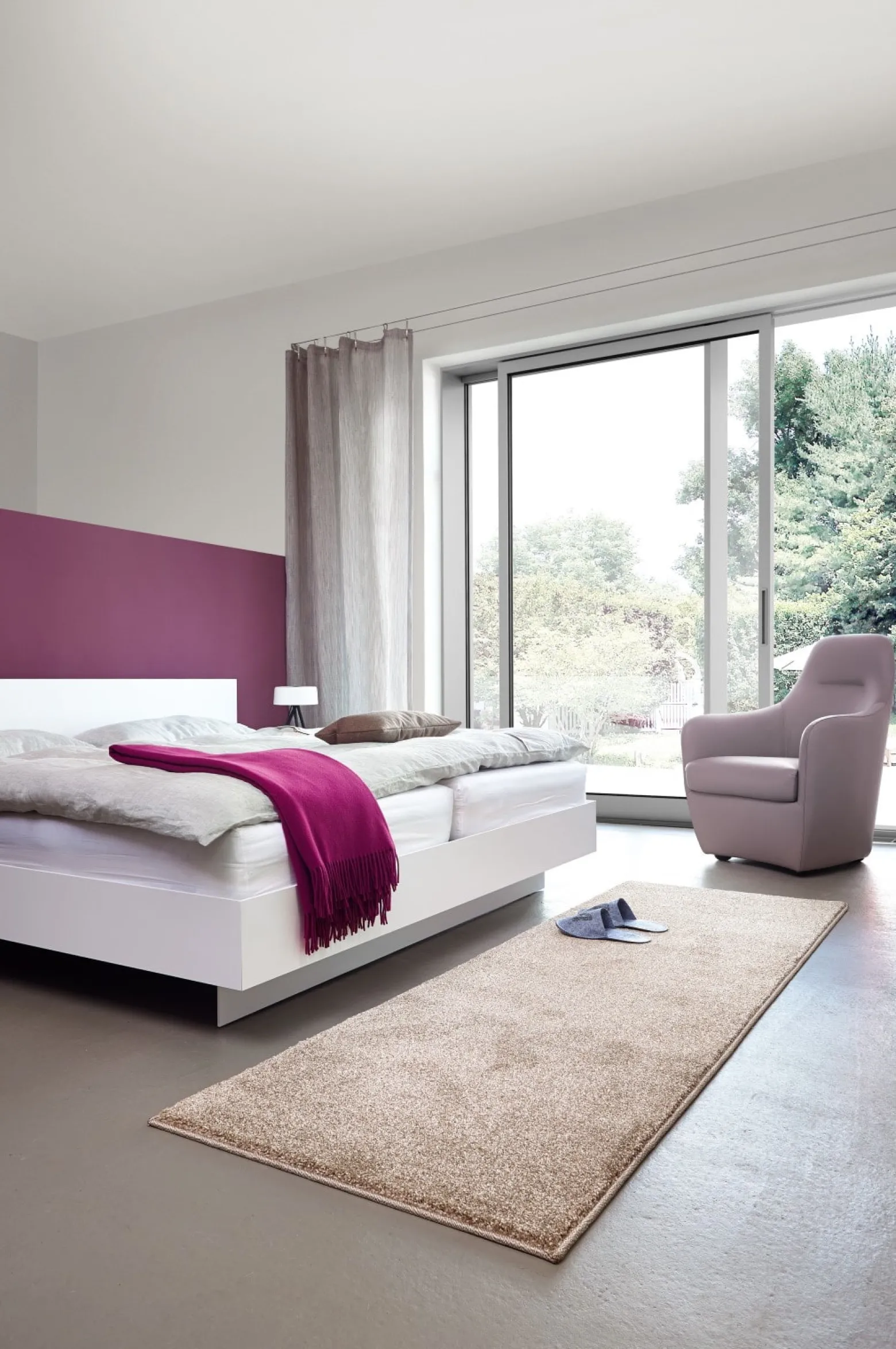 Hochflor Teppich uni hellbraun pflegeleicht Astra Samoa