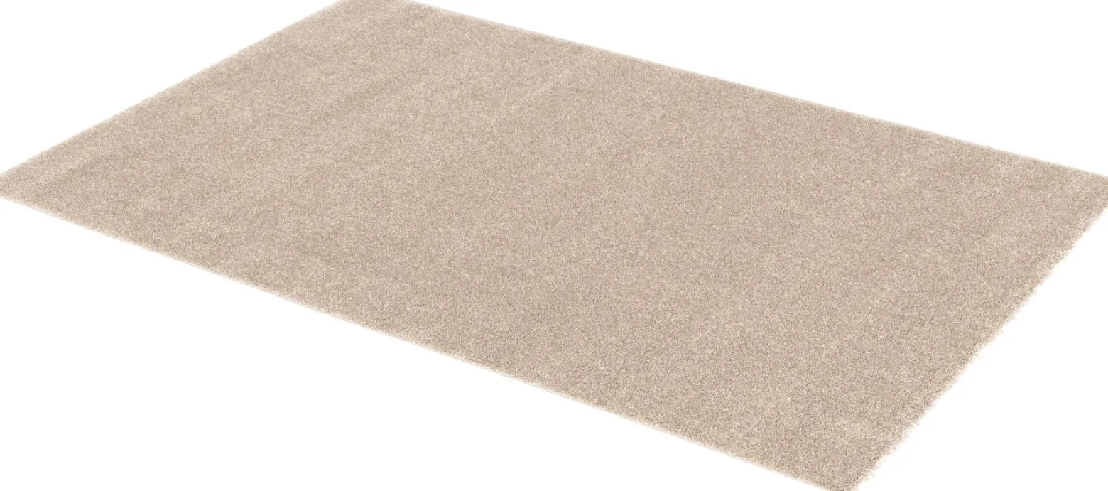 Hochflor Teppich uni hellbraun pflegeleicht Astra Samoa