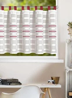 Homing Gardinenpaneel Linea rot silber 8327-05