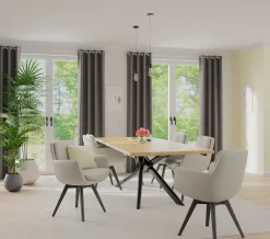 Homing Ösenschal Bahamas blau uni blickdicht 6805-35