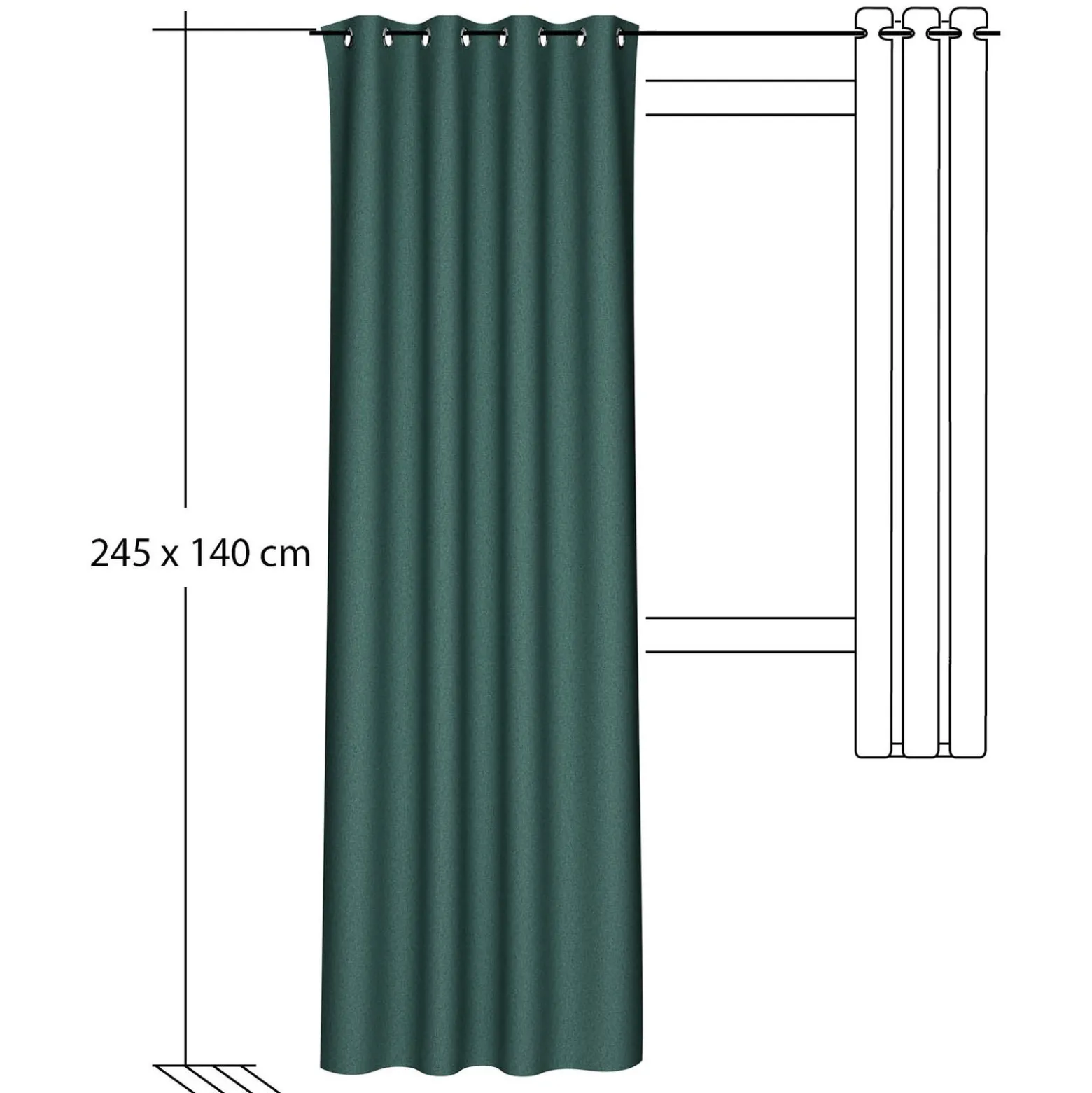 Homing Ösenschal Bahamas blau uni blickdicht 6805-35