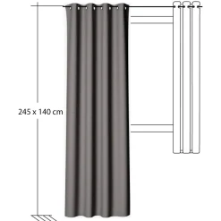 Homing Ösenschal Bahamas grau uni blickdicht 6805-28