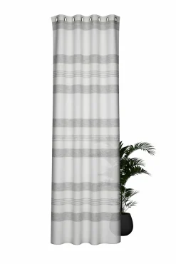 Homing Ösenschal Kaia creme-grau Streifen 8309-16