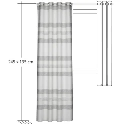 Homing Ösenschal Kaia creme-grau Streifen 8309-16