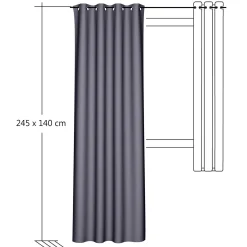 Homing Ösenschal Mia anthrazit Uni blickdicht 8263-46