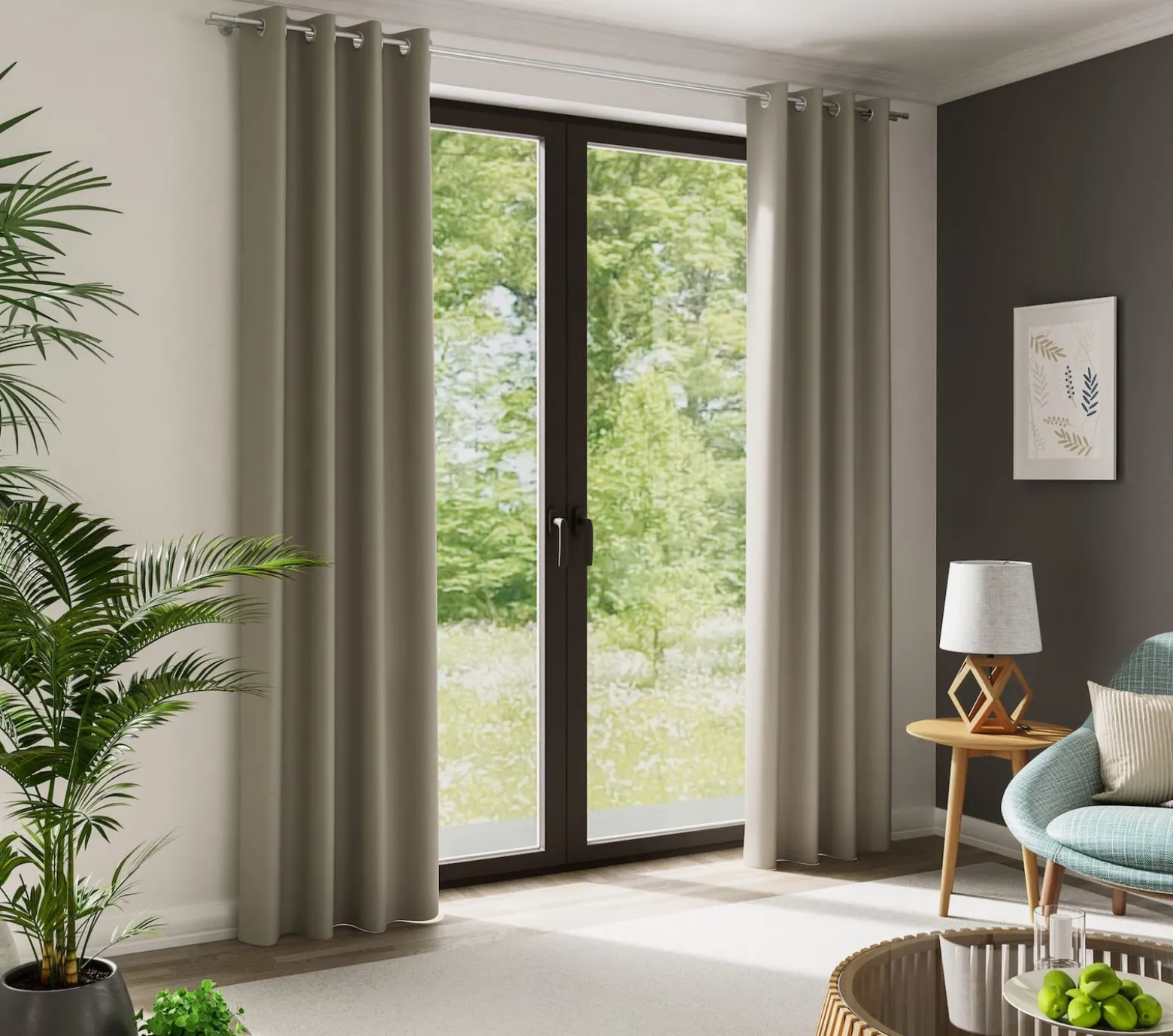 Homing Ösenschal Mia mud Uni blickdicht 8263-77