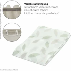 Homing Vorhang Schlaufe Keela grün-grau Floral 5083-10