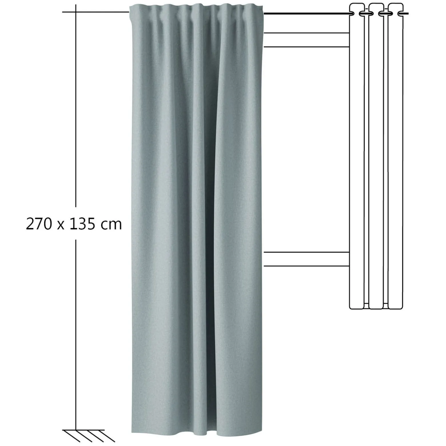 Homing Vorhang verdeckte Schlaufe Nox blau 6786-48
